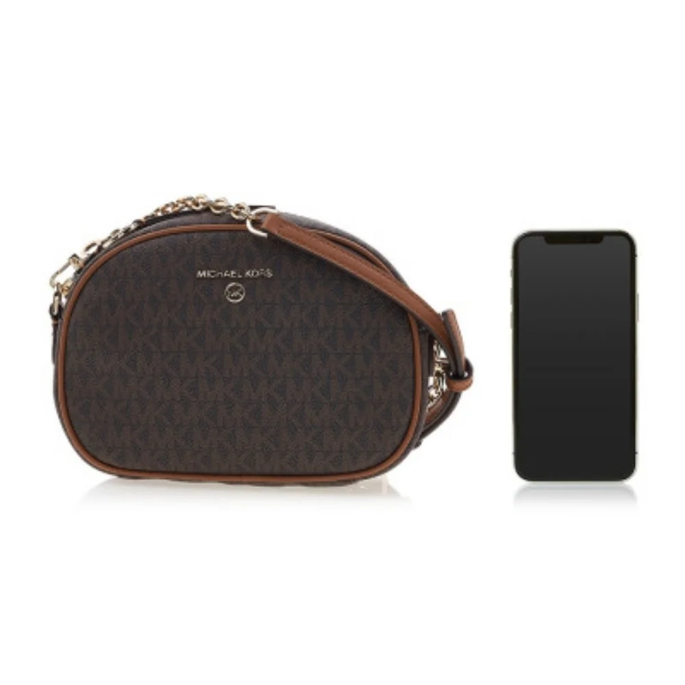 Michael Kors Jet Set Small Signature Logo Oval Camera Crossbody Purse